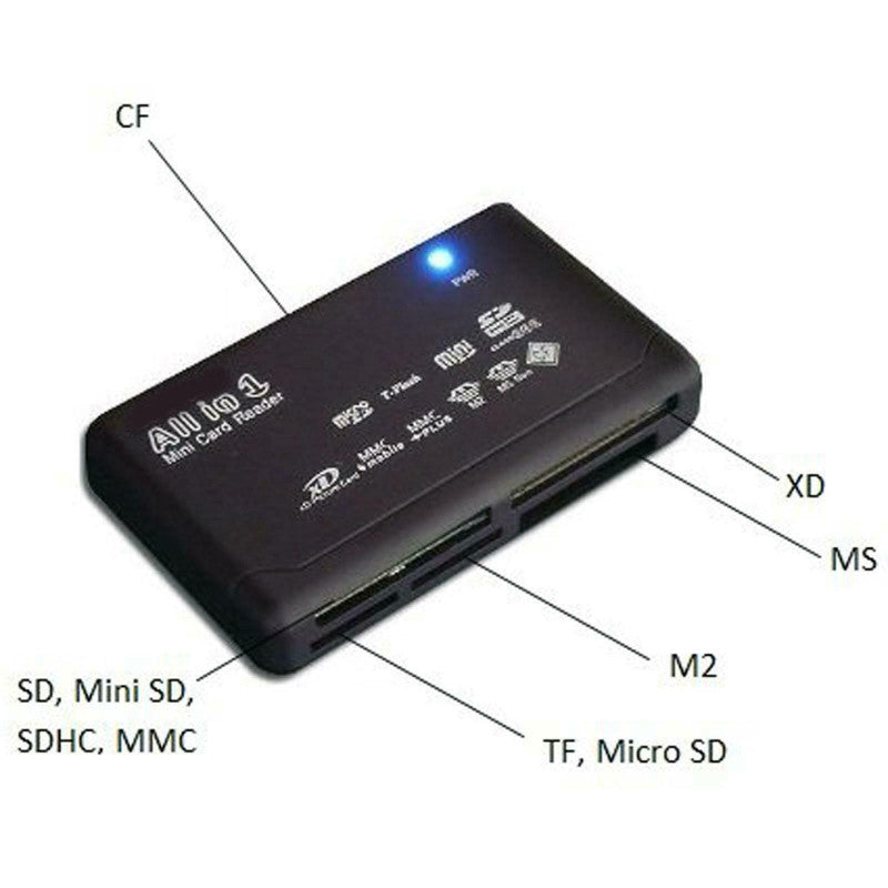 All in 1 Mini Card Reader Memory Card Reader USB External SD MMC XD CF