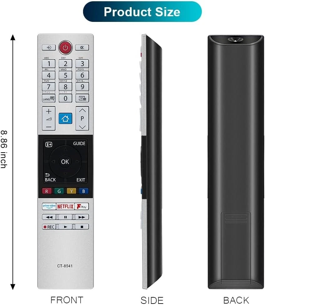 for Toshiba Remote Control, Universal for Toshiba Smart TV, CT 8541 | (No  Voice Function), 1 Year Warranty, 4 Shortcut Buttons, Responsive Buttons,  ... CT-8541 TV リモコン REPLACEMENT SMART TV リモコン