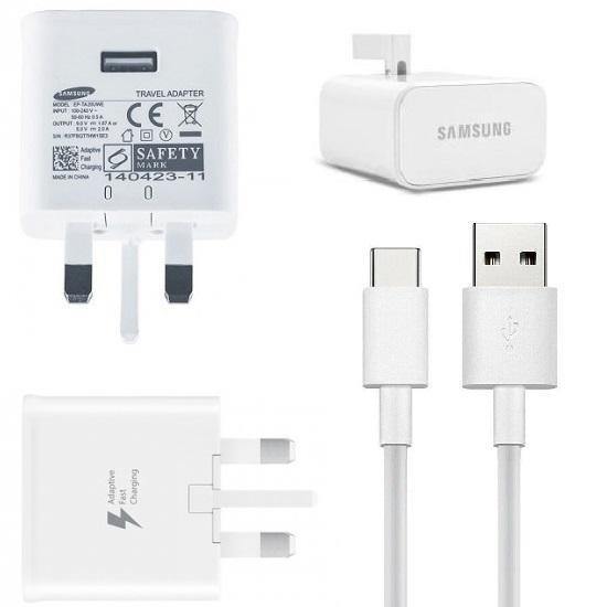 Official Samsung Galaxy A20 / A20e Fast Mains Charger with Type-C USB Cable White - GB Mobile Ltd