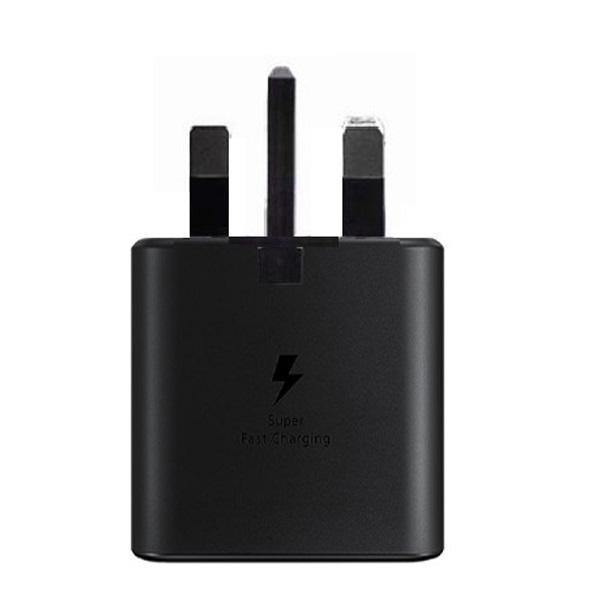 Official Samsung Galaxy S21 25W USB-C UK Fast Main Charger Black - Uk Mobile Store