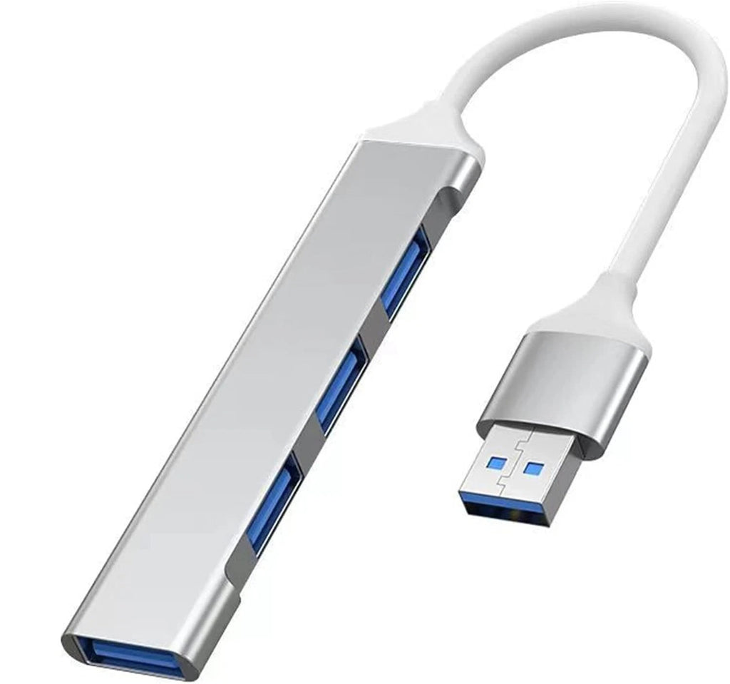 USB Hub Multiport Dock Multi-Splitter USB Type-A 3.0 Hub Adapter for PC Mac Silver
