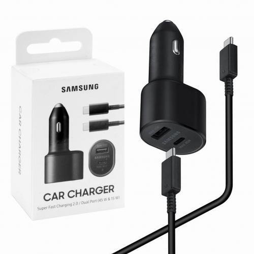 Official Samsung Galaxy S20 Ultra 45W PD Dual Fast Car Charger Black - Uk Mobile Store