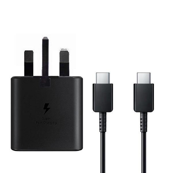 Official Samsung Galaxy S21 Ultra 25W Fast Mains Charger With Cable Black EP-TA800 - Uk Mobile Store