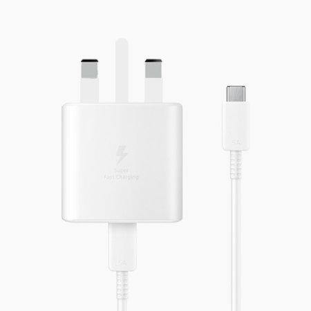 Official Samsung Galaxy S21 45W Fast Wall Charger UK Plug White EP-TA845XWEGGB - Uk Mobile Store