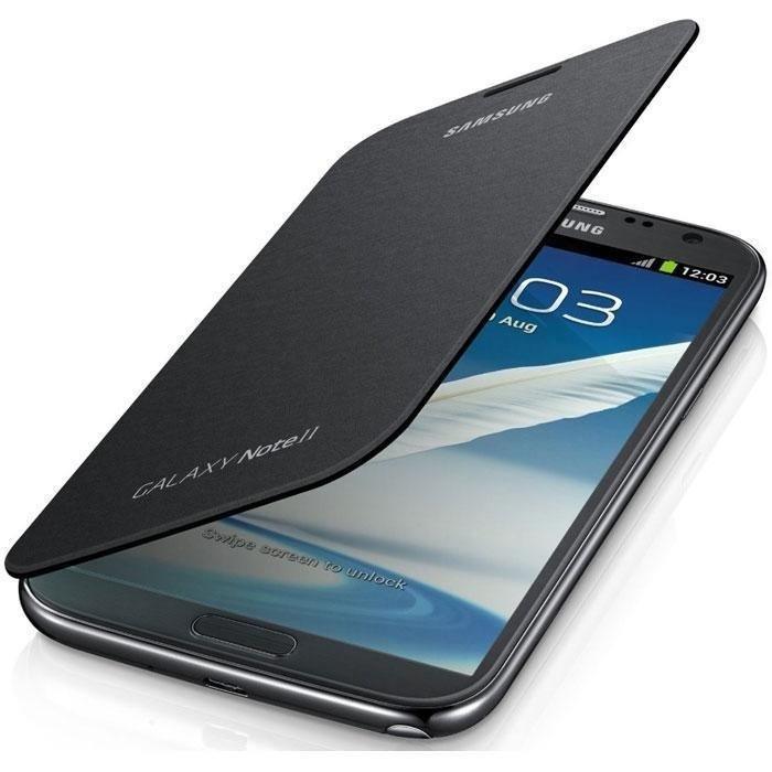 Genuine Samsung Galaxy Note 2 Flip Cover - Silver - EFC-1J9FSEGSTD - GB Mobile Ltd