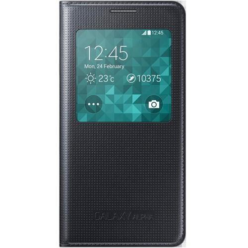 Samsung Galaxy Alpha S-View Flip Cover Case - Black - Uk Mobile Store
