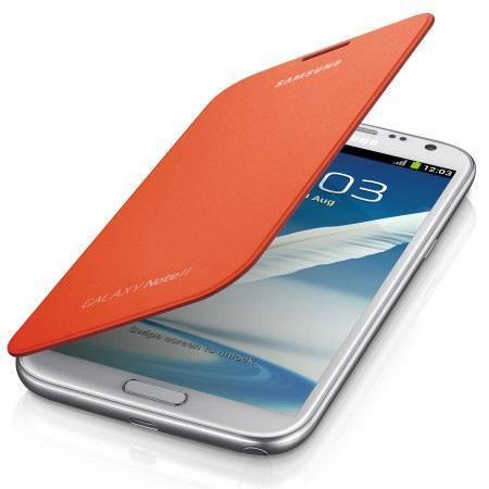Genuine Samsung Galaxy Note 2 Flip Cover - Orange - EFC-1J9FOEGSTD - GB Mobile Ltd