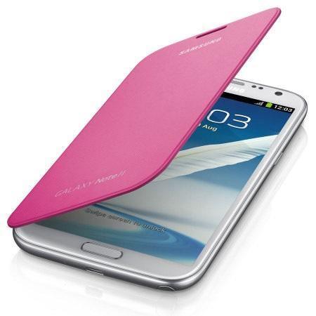 Genuine Samsung Galaxy Note 2 Flip Cover - Pink - EFC-1J9FPEGSTD - GB Mobile Ltd