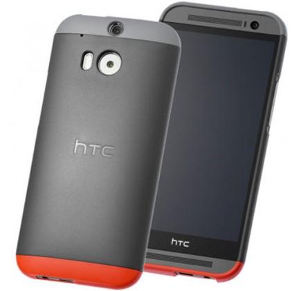 Official HTC One M8 Double Dip Hard Shell - Grey and Red