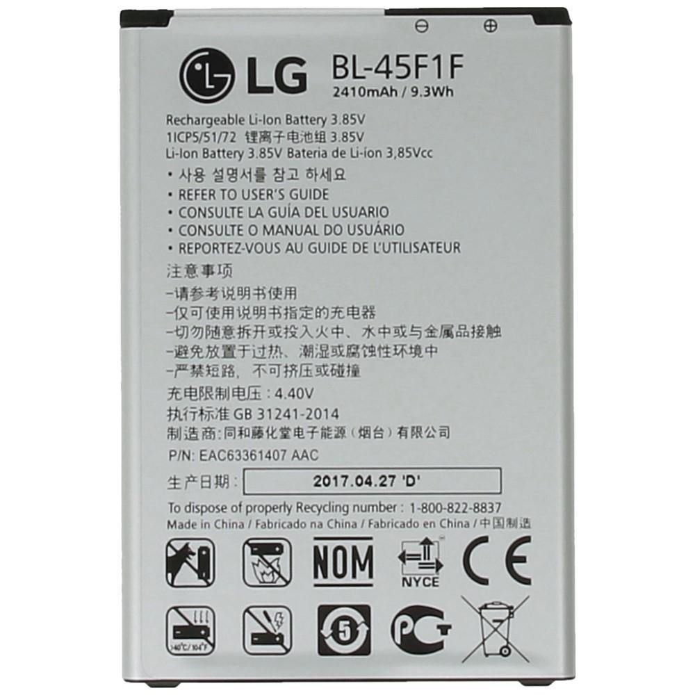 Official LG K8 2017 M210 - Replacement Battery BL-45F1F 2410mAh - GB Mobile Ltd