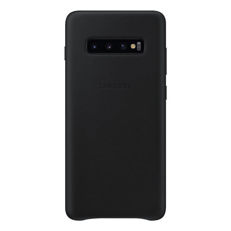 Official Samsung Galaxy S10 Plus Leather Cover Case Black - GB Mobile Ltd