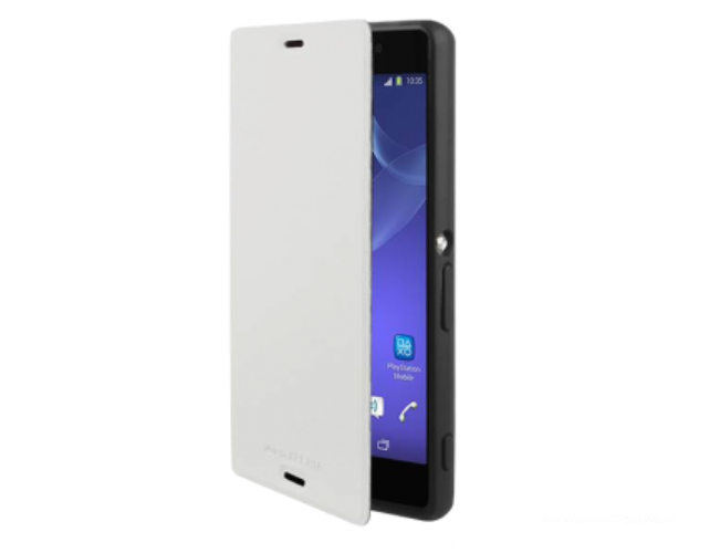 Sony Xperia Z3 Compact Gel Shell Flip Plus Cover Case - White - Uk Mobile Store