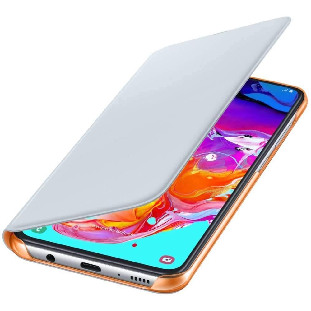 Samsung Galaxy A70 Wallet Flip Cover Case White - GB Mobile Ltd
