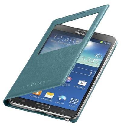Samsung Galaxy Note 3 S-View Premium Cover Case - Blue Lime - Uk Mobile Store