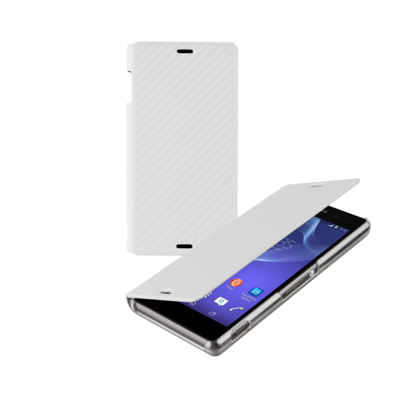 Sony Xperia Z3 Book Case Cover - Carbon White - Uk Mobile Store